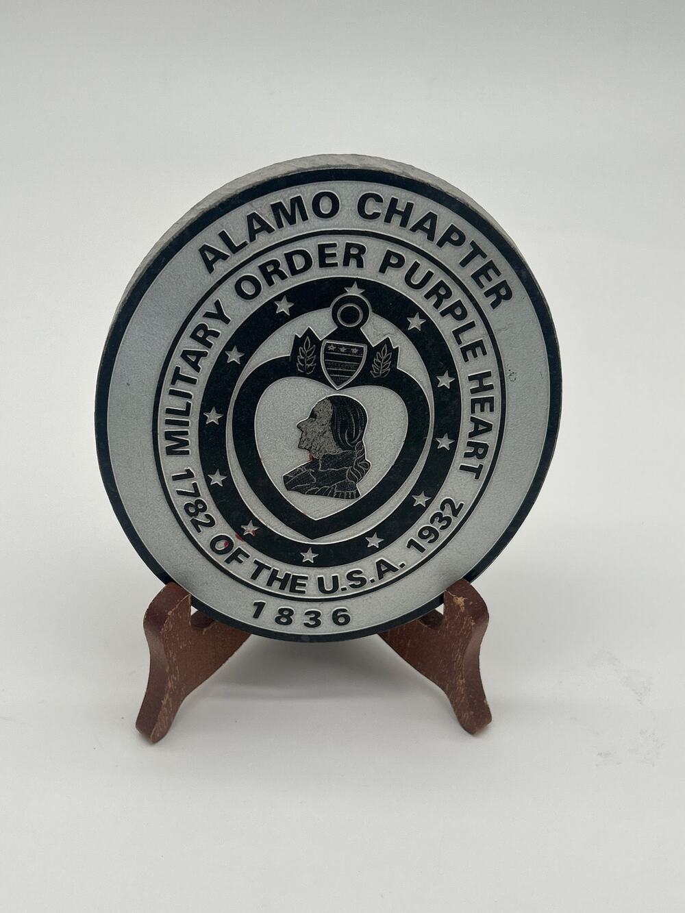Alamo Chapter Military Purple Heart 1836 Commemorative Veteran Display Plaque